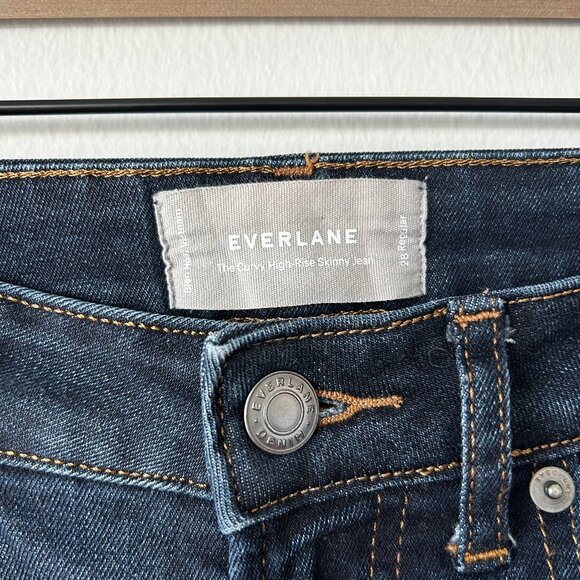 NWOT Everlane Jeans Curvy High Rise Skinny Dark Wash Denim Size 28 Womens - Picture 6 of 10